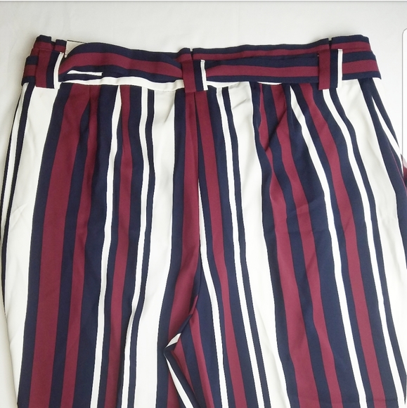 Express High Waisted Striped Sash Tied Pant - Picture 3 of 8